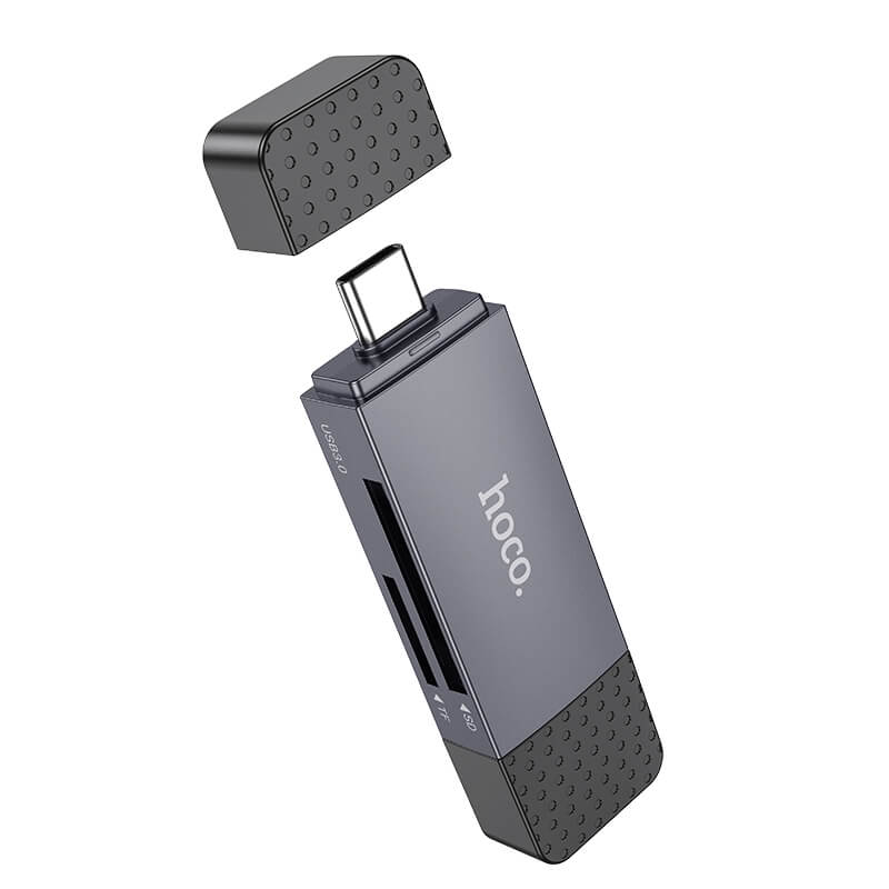 hoco Dual-Port Memory Card Reader USB-C & USB-A for SD/TF Cards HB45