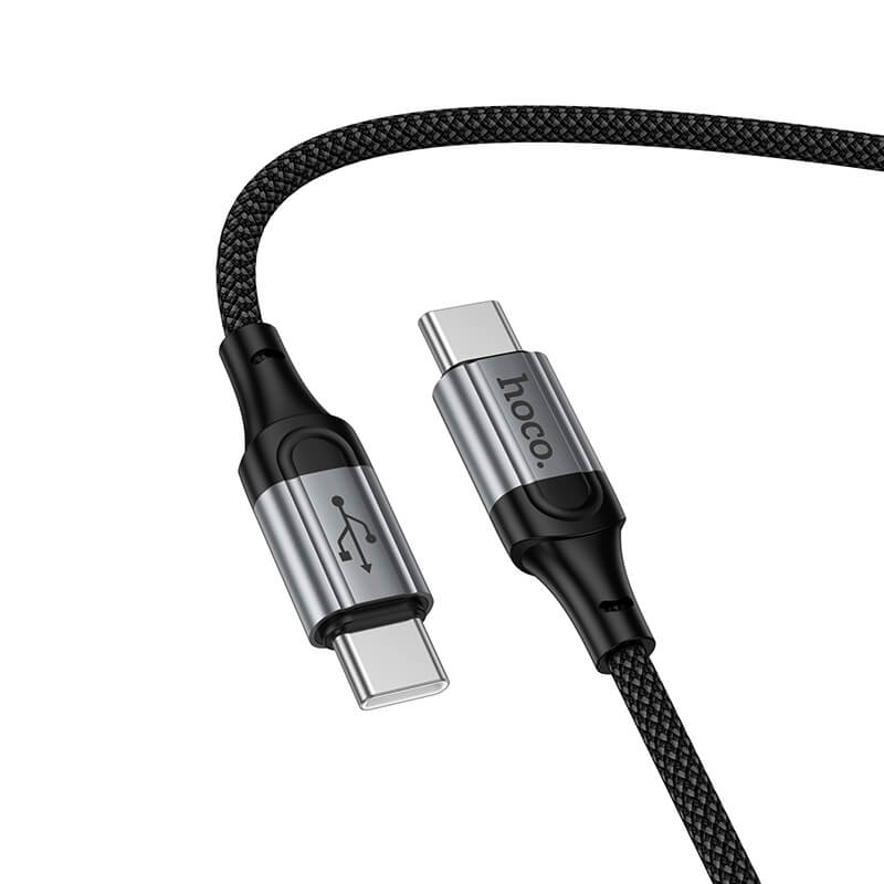 Hoco 60W Fast Charging Type-C to Type-C Nylon Spring Coiled Cable 1.5m X121