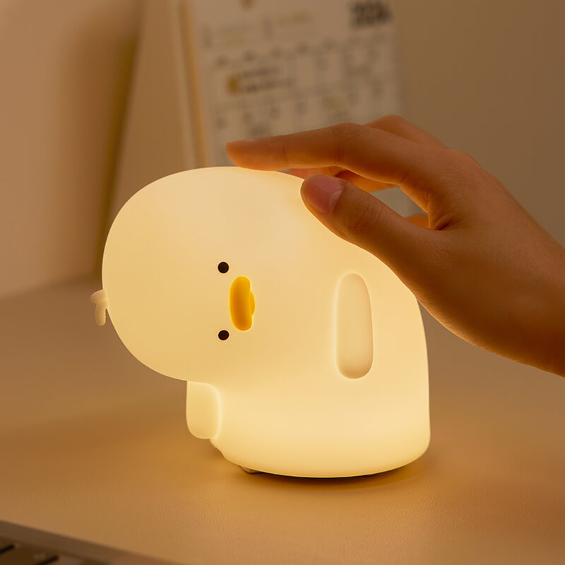 Mobie Adorable Crooked-Neck Duck Silicone Touch Night Light White