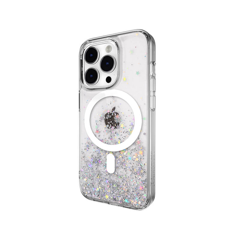 iPhone 15 Plus Galactic Series Star Sand Anti Drop Magsafe Phone Case Clear