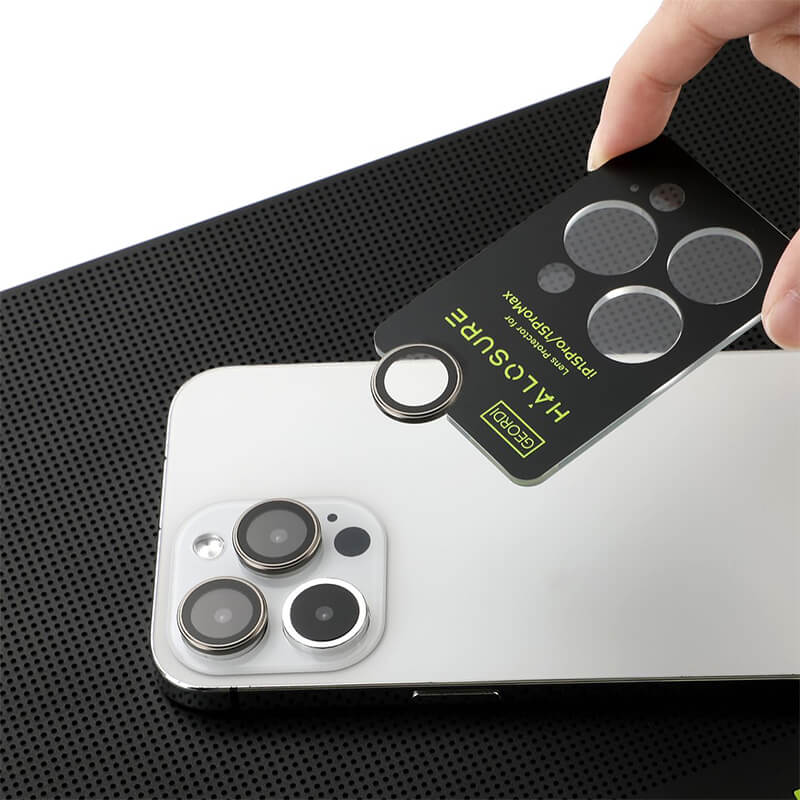 iPhone 15 Pro Tempered Glass Individual Camera Lens Protector Silver