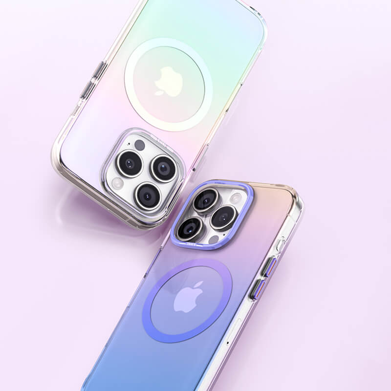 iPhone 16 Pro Grace Series Semi Transparent Magsafe Gradient Phone Case Lavender Purple