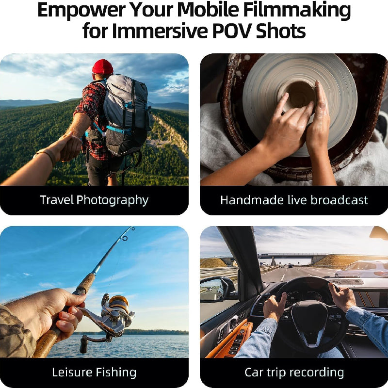 Telesin 360° Magnetic Neck Phone Mount Adjustable POV Holder for iPhone & Android