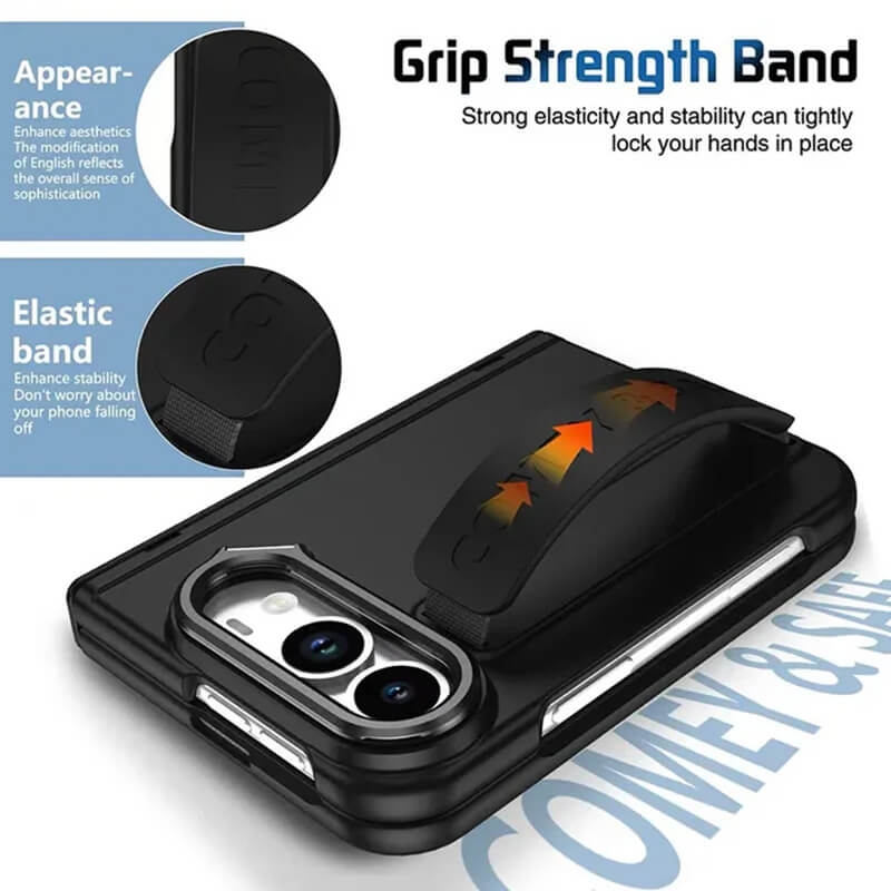 Gripsafe Lens stand Case with Outer Screen Protector Compatible with iPhone Duo
