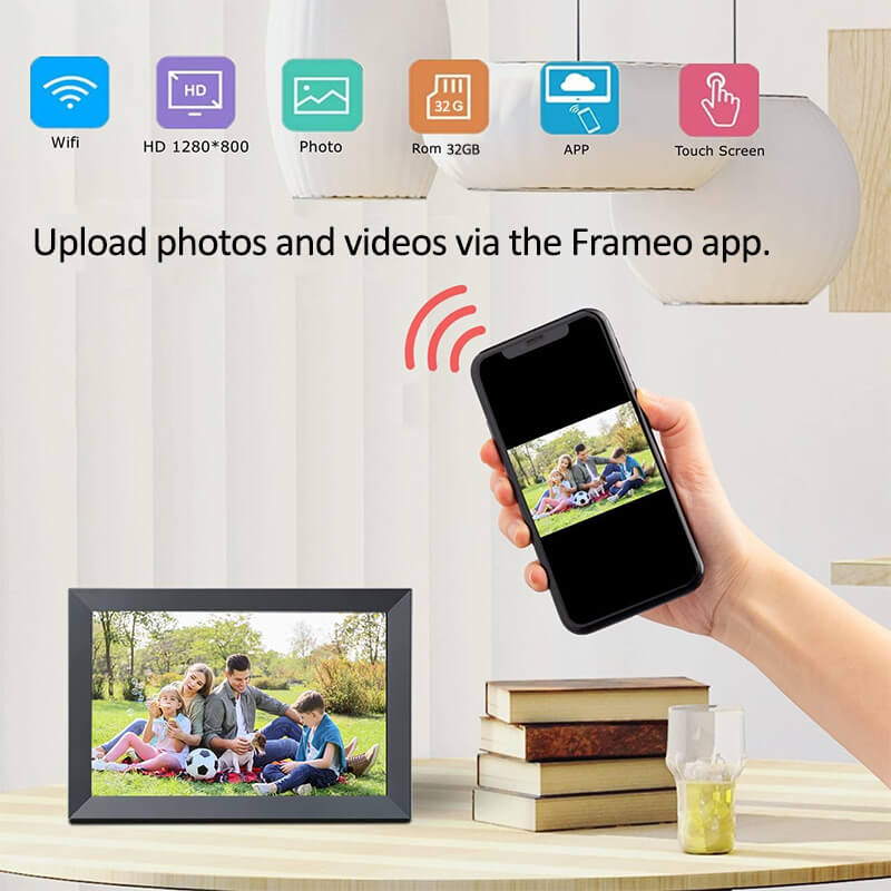 Mobie 10.1 Inch HD IPS Touchscreen WiFi Remote Sharing Digital Picture Frame