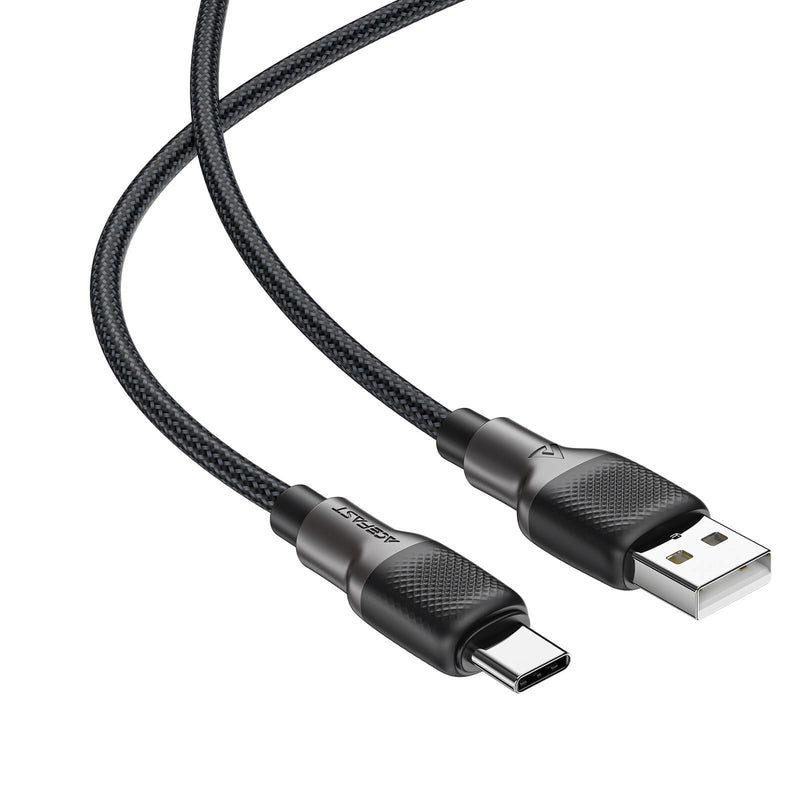 Acefast USB-A to Type-C Nylon Braided Charging Data Cable 1.2m Black