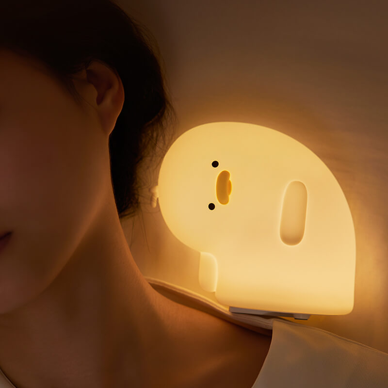 Mobie Adorable Crooked-Neck Duck Silicone Touch Night Light White