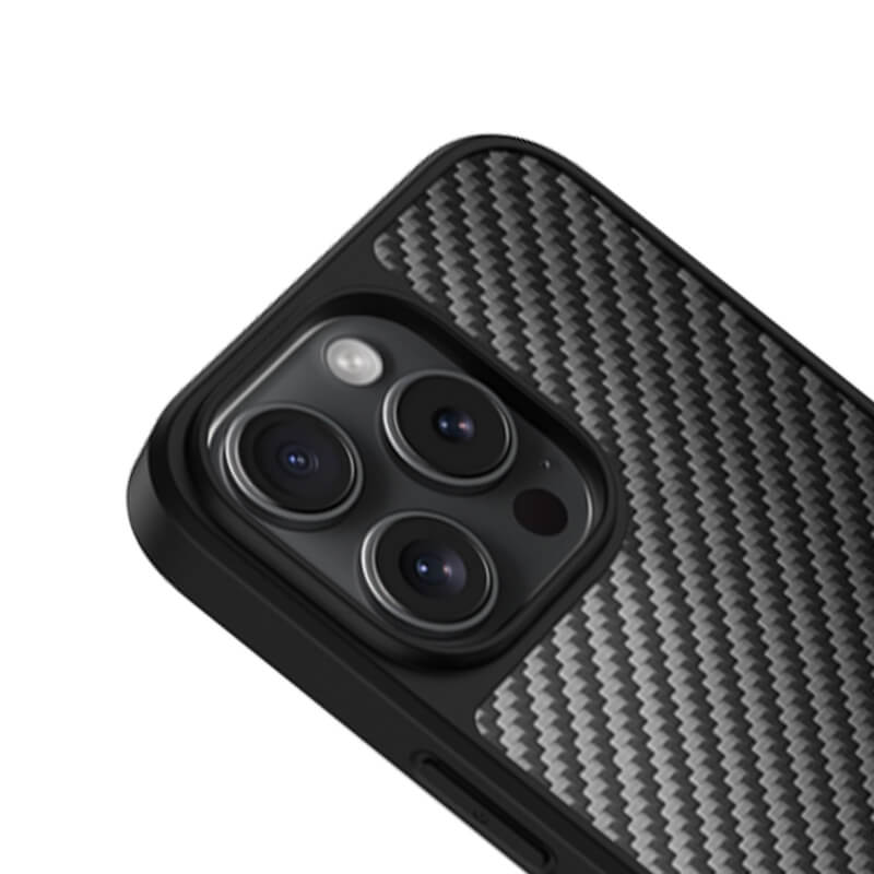 iPhone 16 Pro Scott Series Carbon Fiber Texture Shockproof Phone Case Black