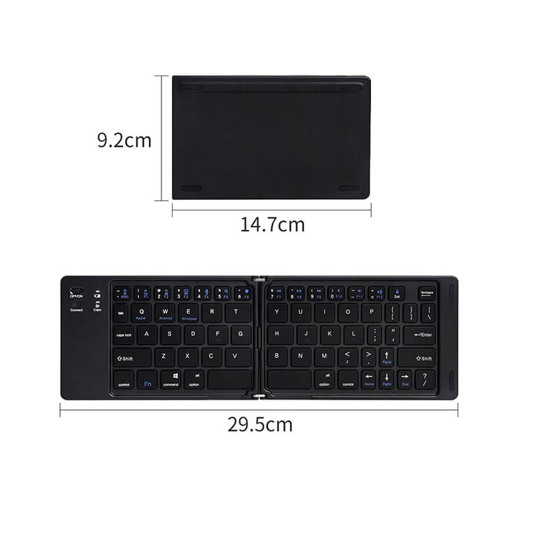 Coteci Portable Wireless Foldable Bluetooth Keyboard Black