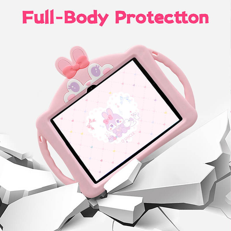 Samsung Galaxy Tab A9+ Cute Rabbit Protection Case with Foldable Kickstand