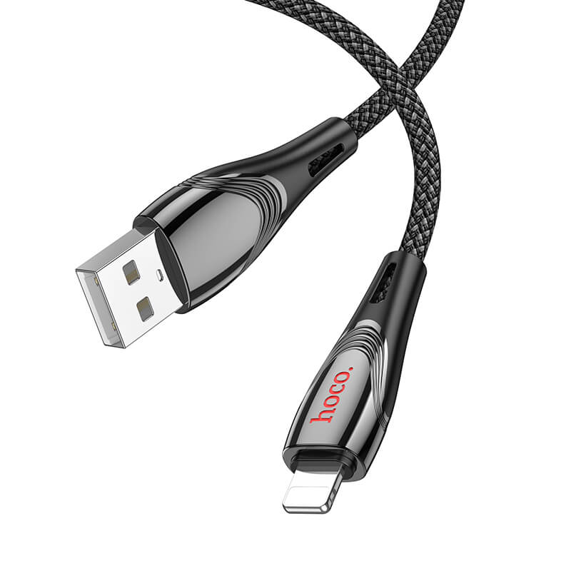 hoco Nylon Braided Lighting to USB-A 2.4A Charging Data Cable 1.2m U133