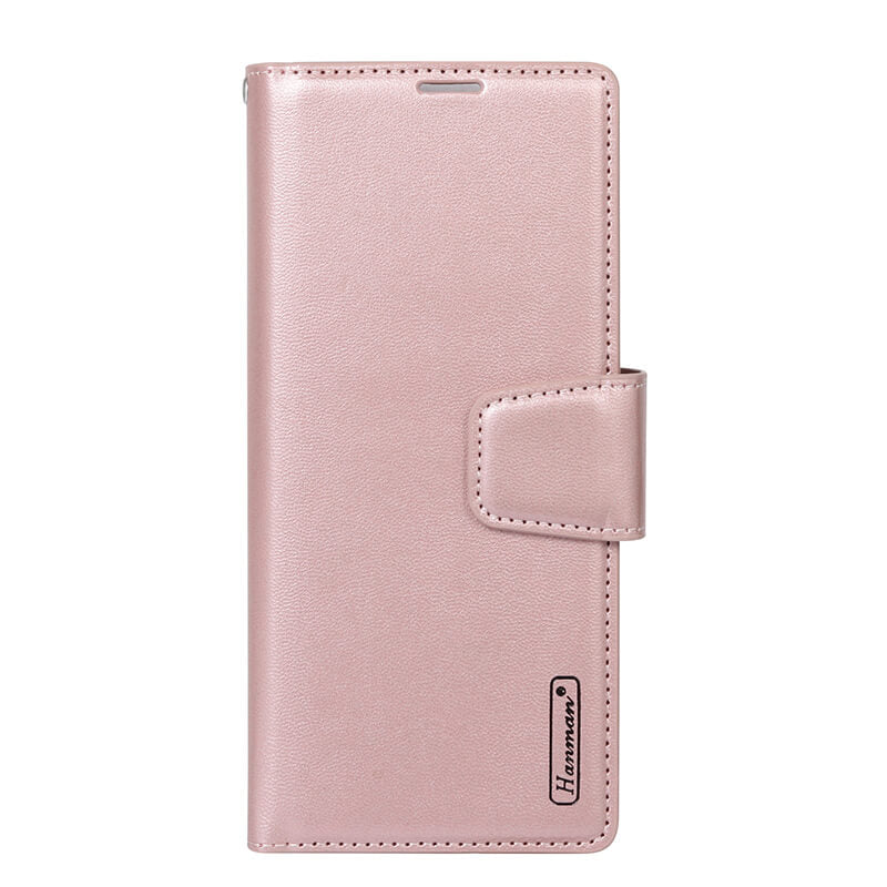 Samsung Galaxy Z Fold 6 Hanman Leather Wallet Phone Case Rose Gold