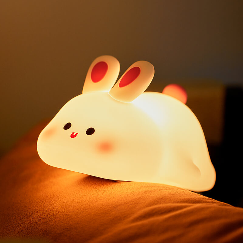 Mobie Big Face Rabbit Silicone Touch Night Light White