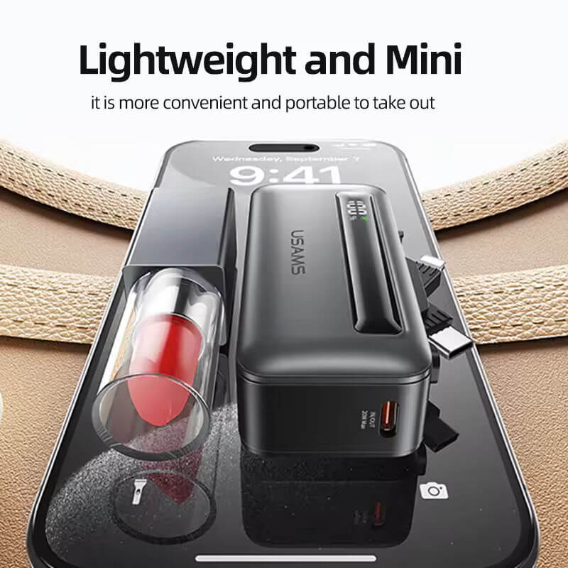 Mobie 20W 5000mAh Fast Charge Power Bank with Foldable Type-C & Lightning Plug