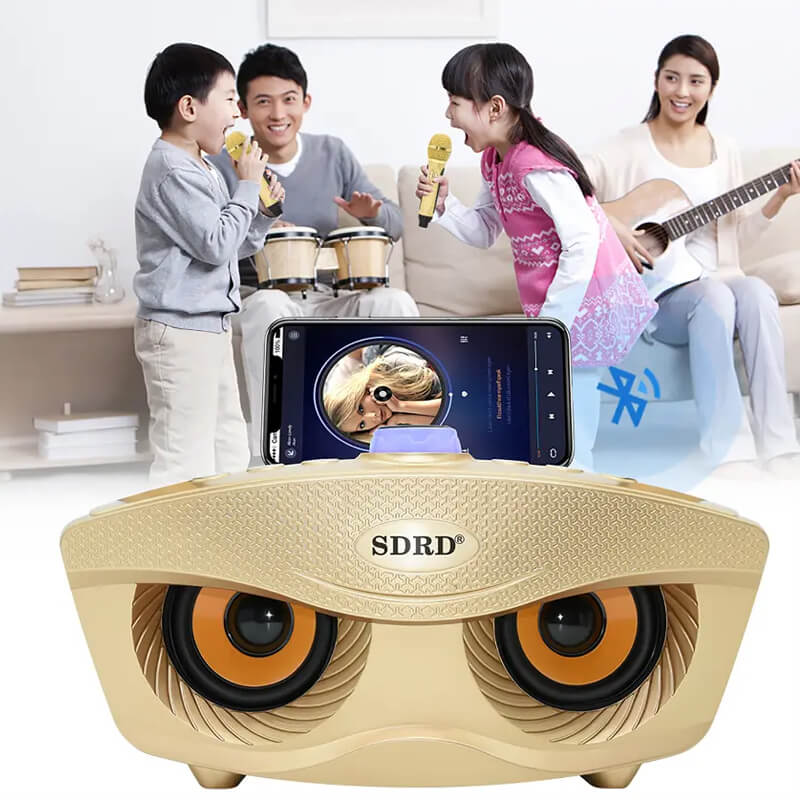 Mobie KTV Family Bluetooth Karaoke Speaker with 2 Wireless Microphones Gold