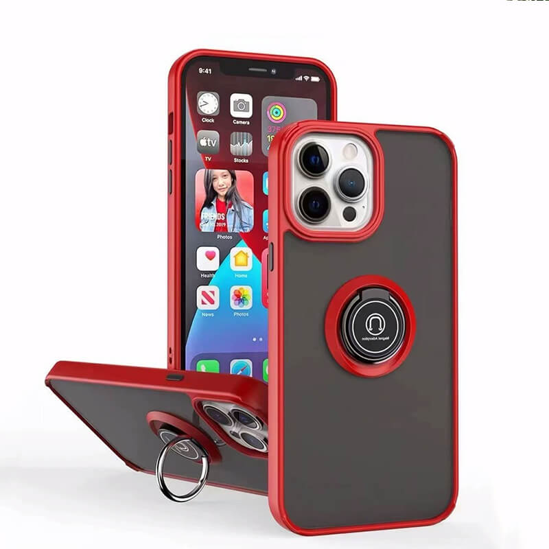 iPhone 12 Pro Max Translucent Full-Coverage Phone Case with Magnetic Phone Grip