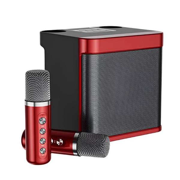 Mobie Portable Karaoke Bluetooth Speaker With 2 Wireless Microphone Red