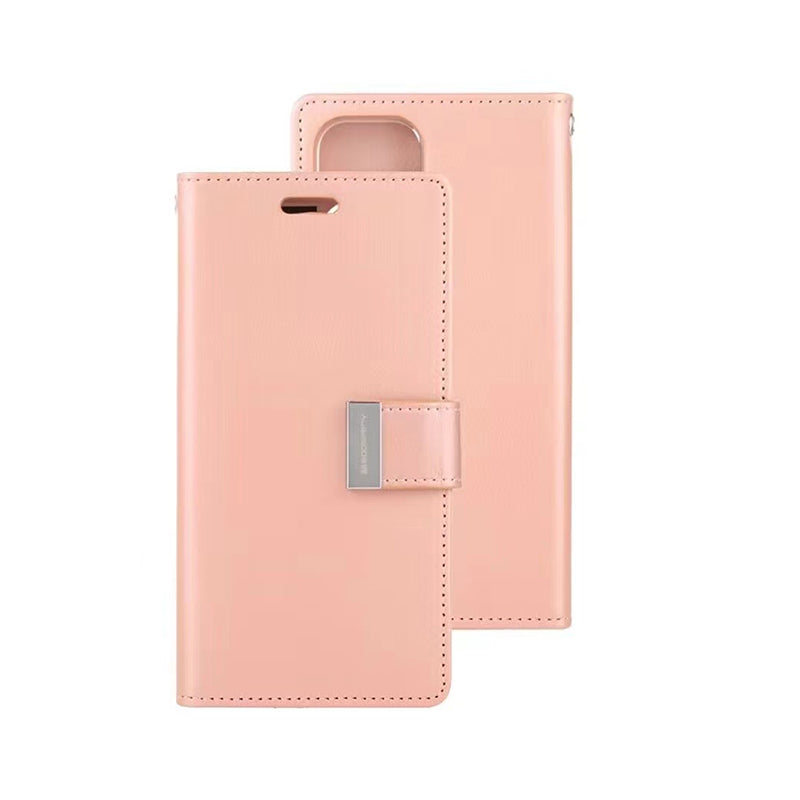 Mercury Goospery Leather Rich Diary Wallet Flip Case Rose Gold