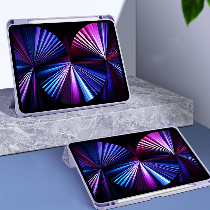 Silicone Flip Case with Built-in Pen Slot Compatible with iPad Air 4/Air 5