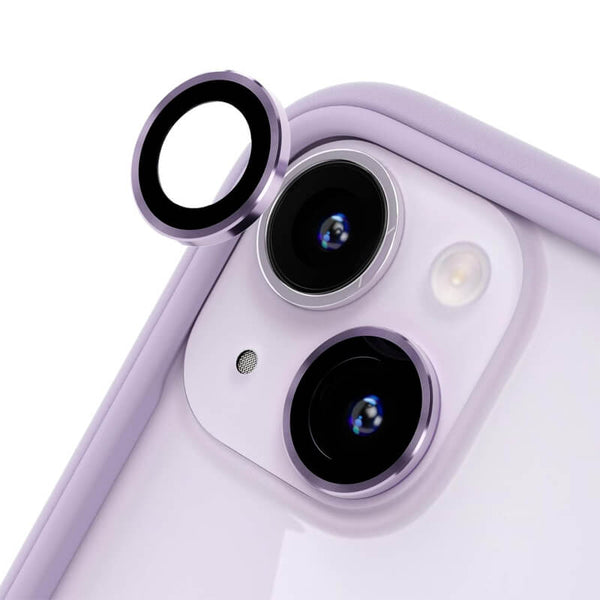 iPhone 14 9H Multicolor Tempered Glass Individual Camera Lens Cover Protector Purple