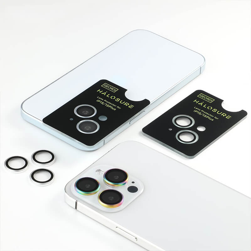 iPhone 15 Pro Tempered Glass Individual Camera Lens Protector Silver