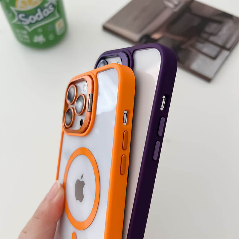 iPhone 13 Lens Stand & Camera Lens Protector transparency MagSafe Phone Case Black