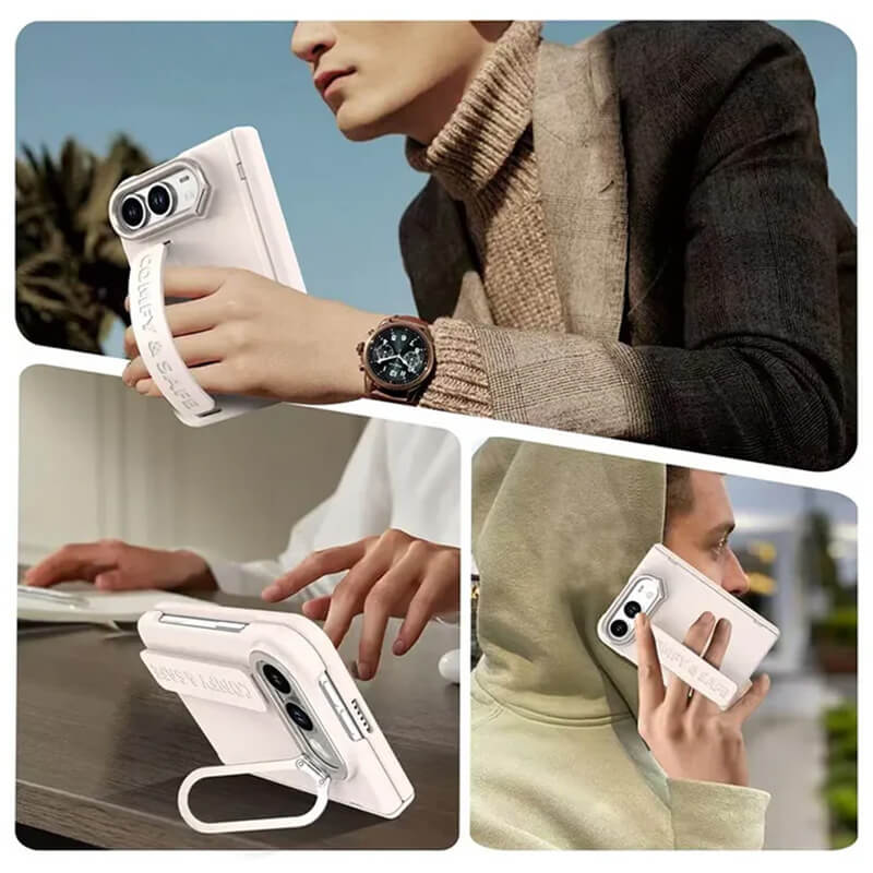 Gripsafe Lens stand Case with Outer Screen Protector Compatible with iPhone Duo