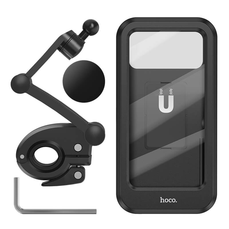 hoco. Bicycle & Motorcycle Fully Enclosed Waterproof Mobile Phone Holder CA101 Black
