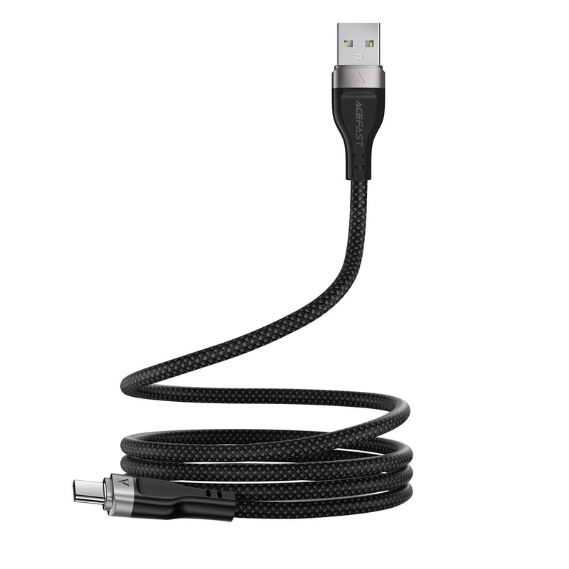 Acefast Magnetic Braided 3A Fast Charging USB-A to Type-C Data Cable 1.2m Black