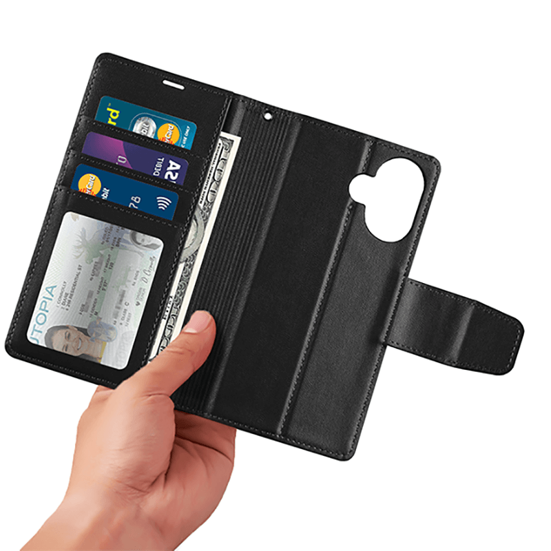 iPhone 17 Hanman Miro Leather 2-in-1 Wallet Case with Magnetic Back