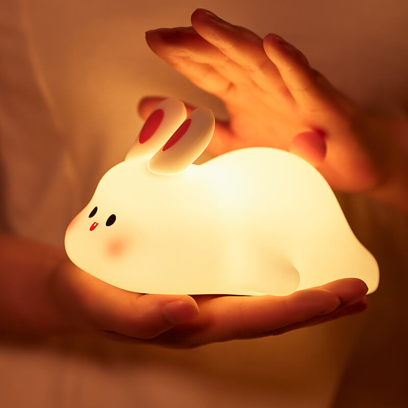 Mobie Big Face Rabbit Silicone Touch Night Light White