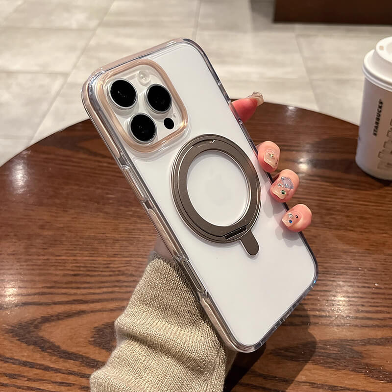 iPhone 16 Pro Ice Armor O2L Series Magsafe Clear Case with Ring Stand