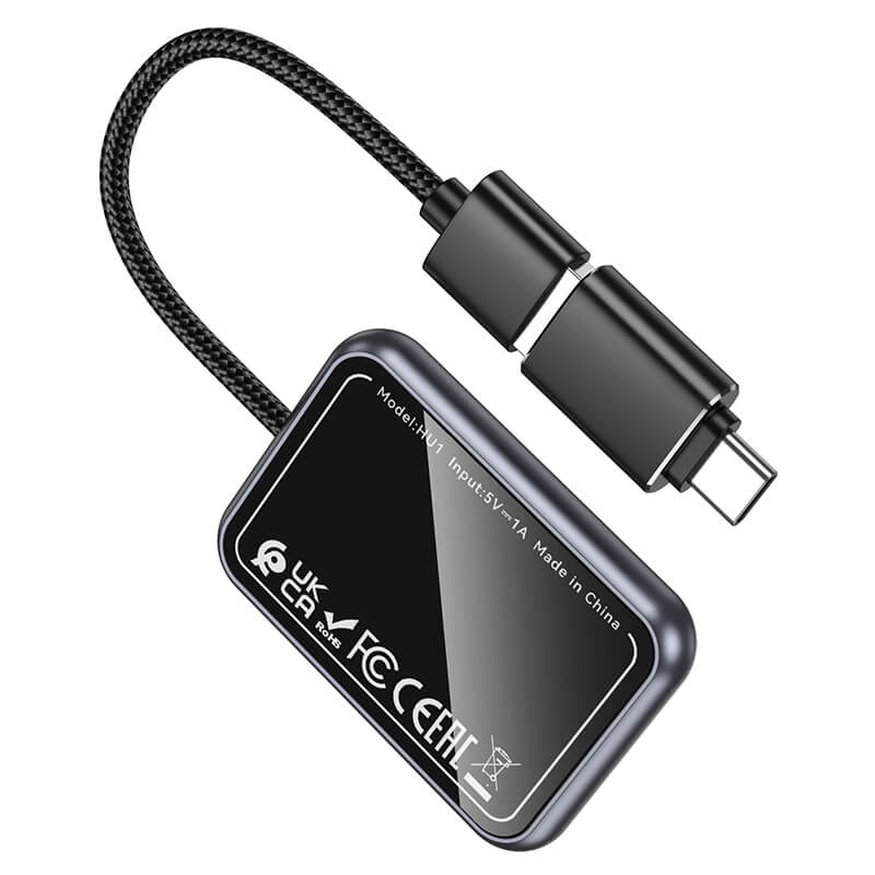 hoco Wireless CarPlay Adapter with USB-A Plug and USB-C Adapter HU1
