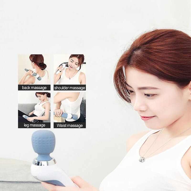 Mobie Home Rechargeable Portable Vibration Massage Stick Body Massager White Mobie Home Rechargeable Portable Vibration Massage Stick Body Massager White
