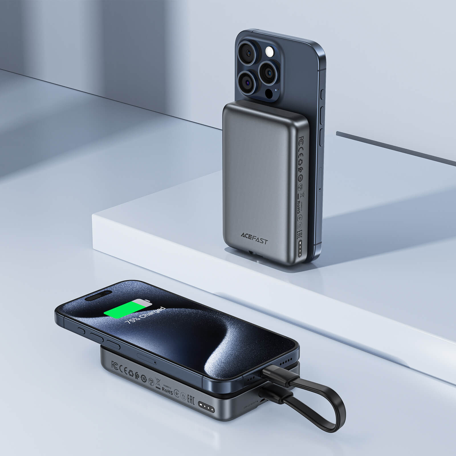 Acefast PD 30W 10000mAh Fast Charging Power Bank With Type-C Cable M10 Black