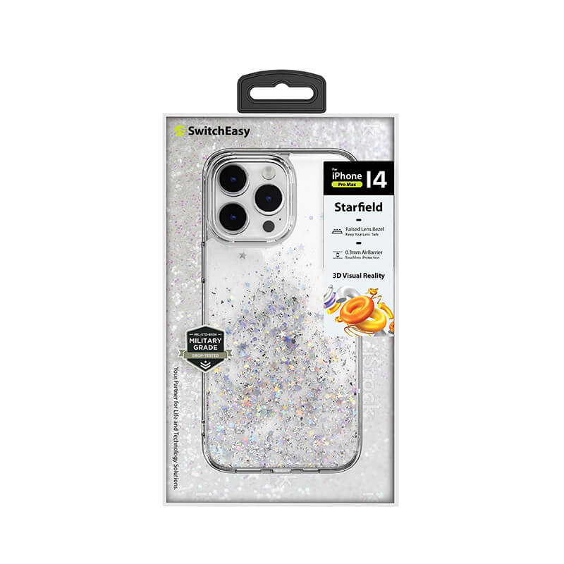 iPhone 15 Pro Max Galactic Series Star Sand Anti Drop Phone Case Clear