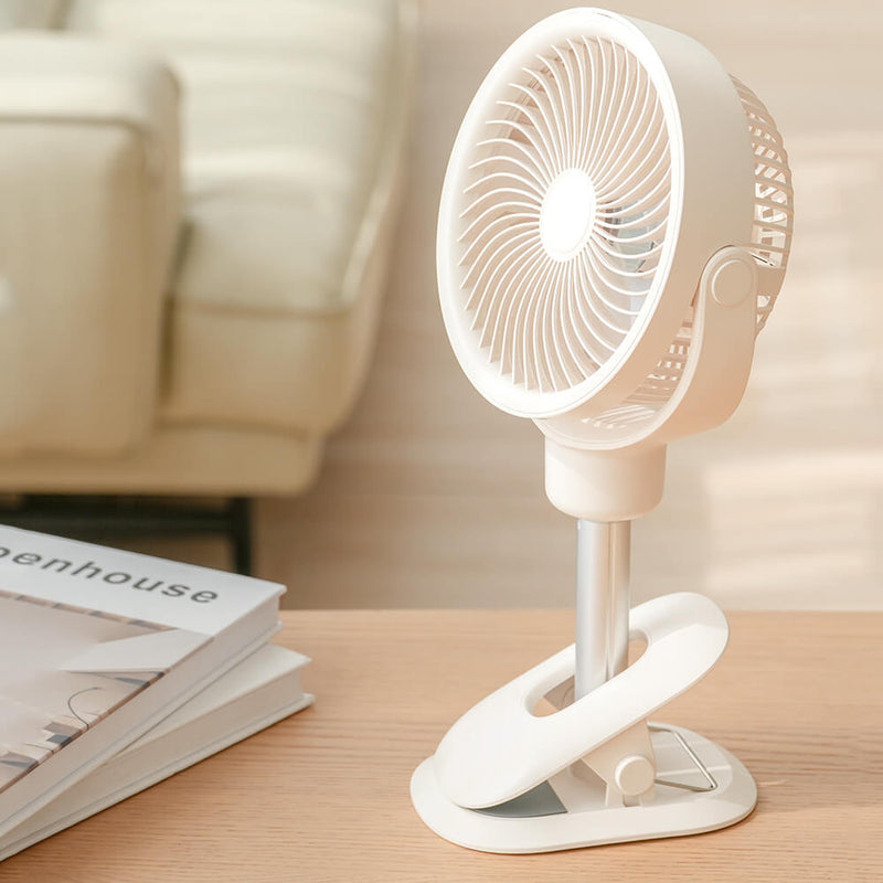 Mobie Multi Functional Portable 4 Speed Rotation Fan with Night Light White