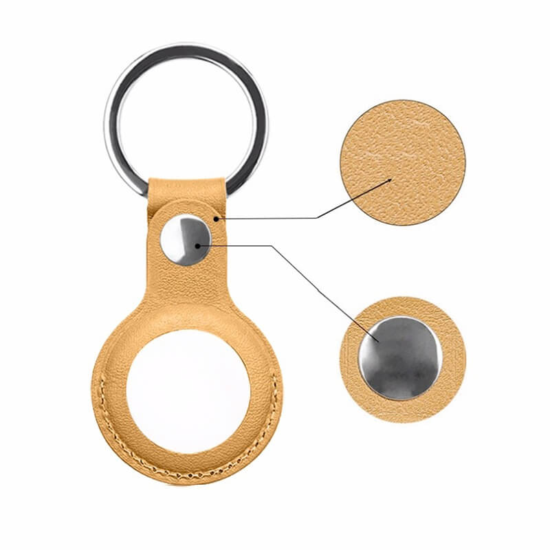 Mobie Secure Leather Holder Keychain AirTag Cases