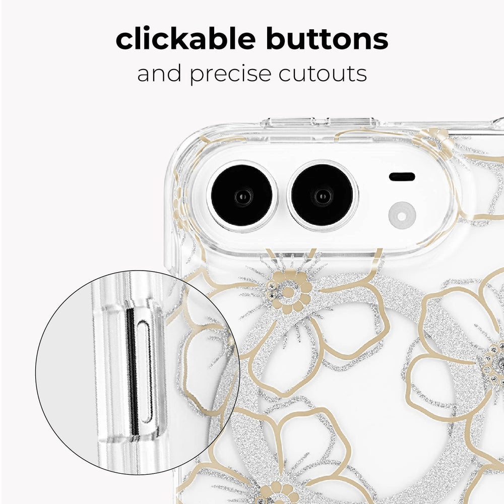 Case Mate Floral Gems Magnetic Phone Case Compatible with iPhone Duo