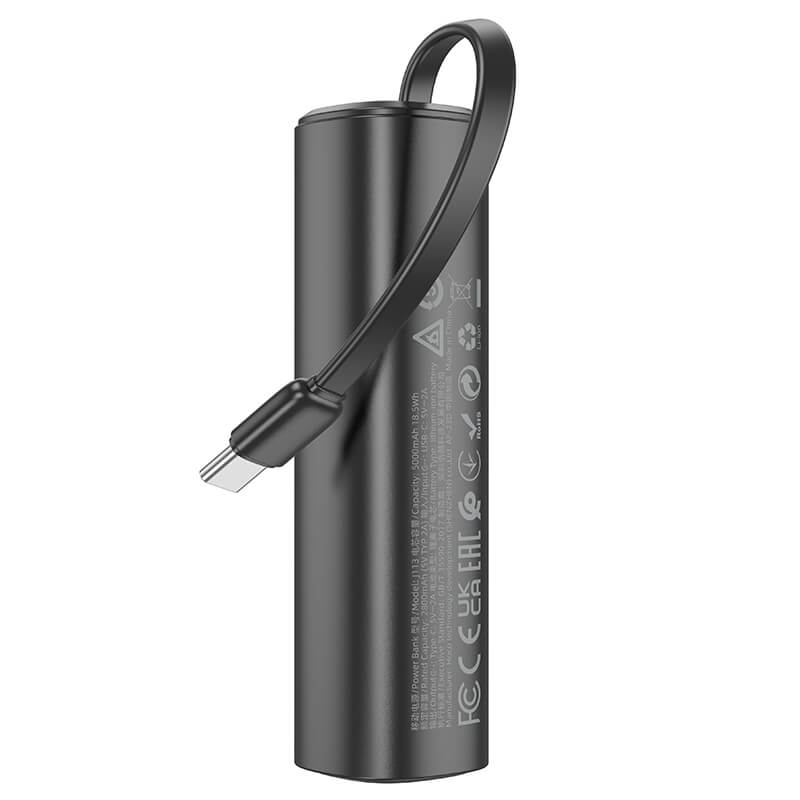 hoco. Energy-bar Power Bank With Type C Lightning Cable 5000mAh J113