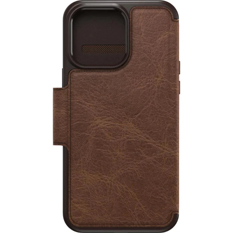 OtterBox iPhone 14 Pro Strada Series Leather Folio MagSafe Case Espresso Brown