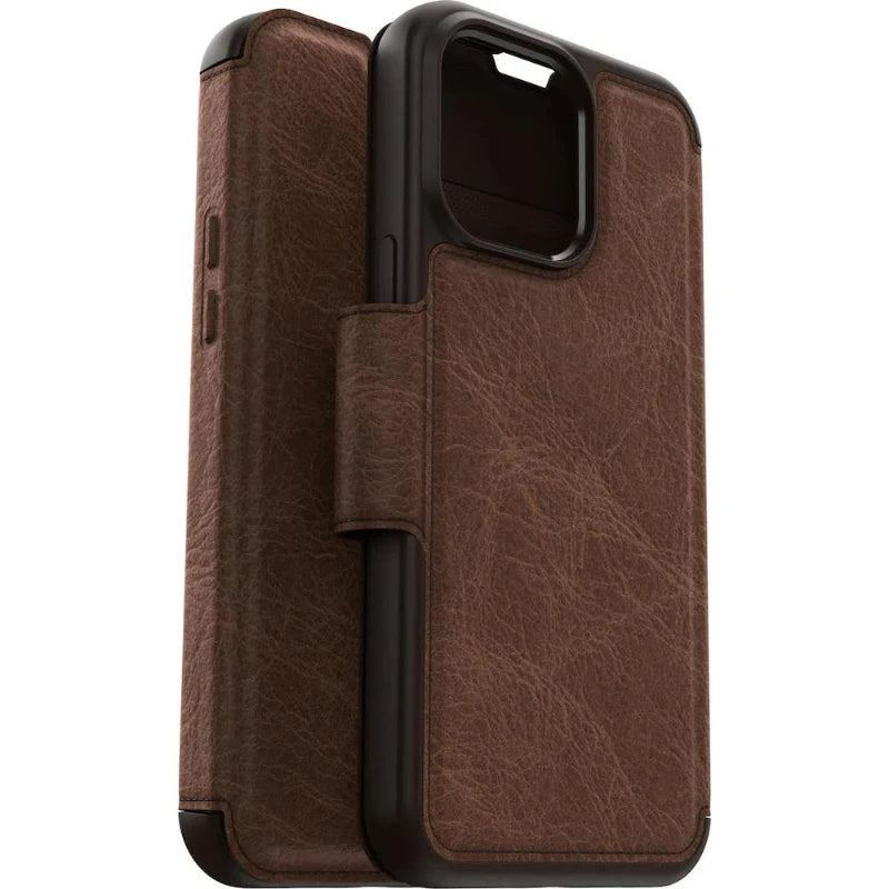 OtterBox iPhone 14 Pro Strada Series Leather Folio Case Espresso Brown