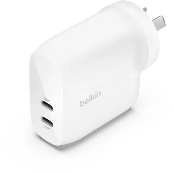 Belkin BoostUp Charge Dual USB-C Wall Charger with PPS 60W White