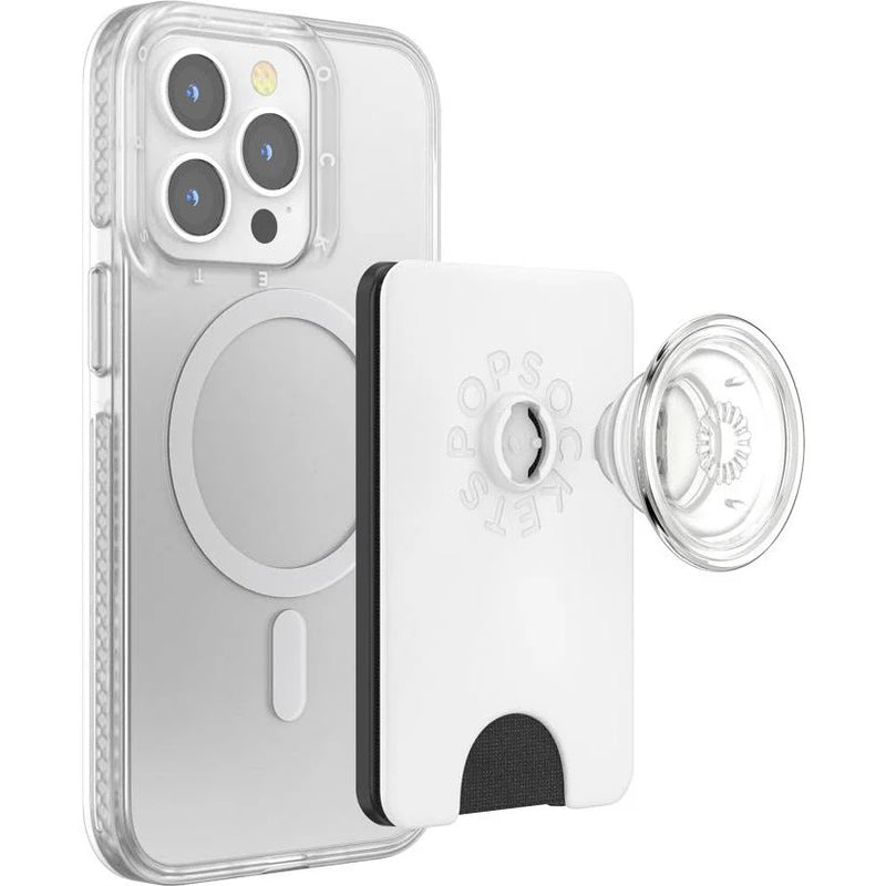 PopSockets Magsafe PopWallet+ Phone Grip Card Holder Gen2 White Clear