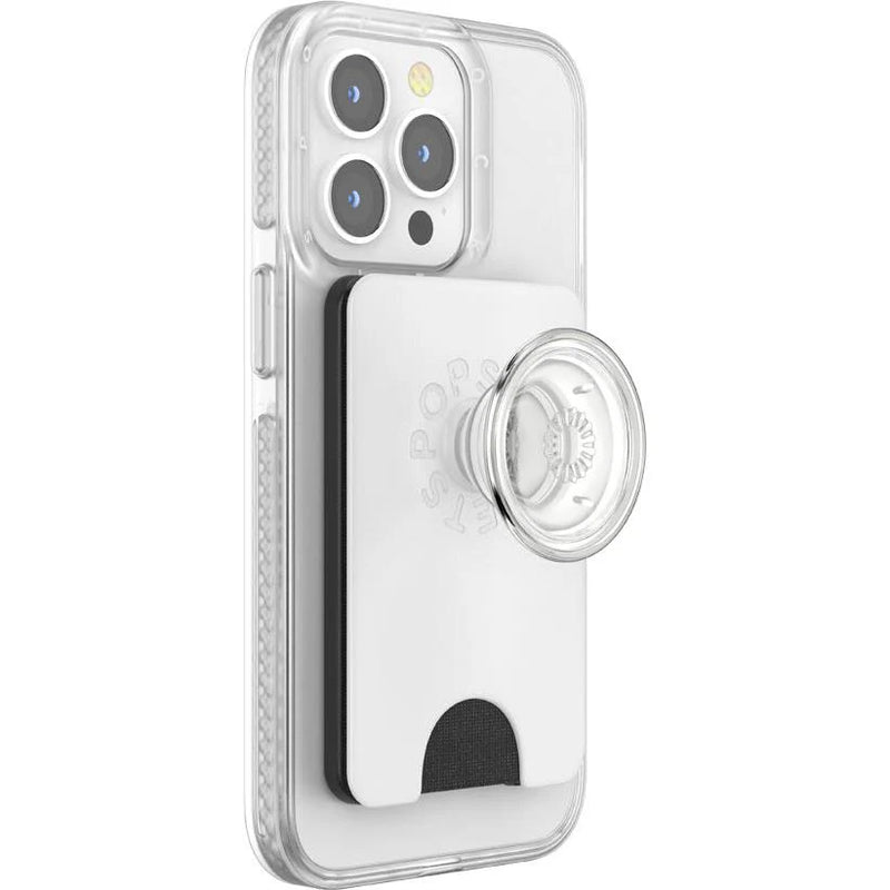 PopSockets Magsafe PopWallet+ Phone Grip Card Holder Gen2 White Clear