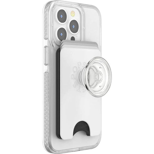 PopSockets Magsafe PopWallet+ Phone Grip Card Holder White Clear