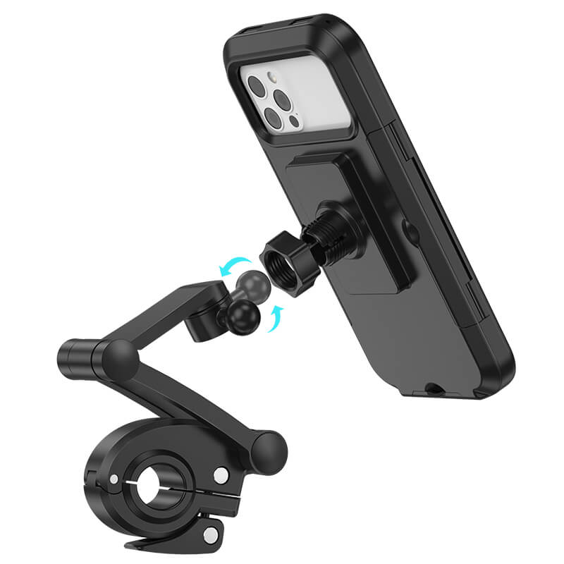 hoco. Bicycle & Motorcycle Fully Enclosed Waterproof Mobile Phone Holder CA101 Black