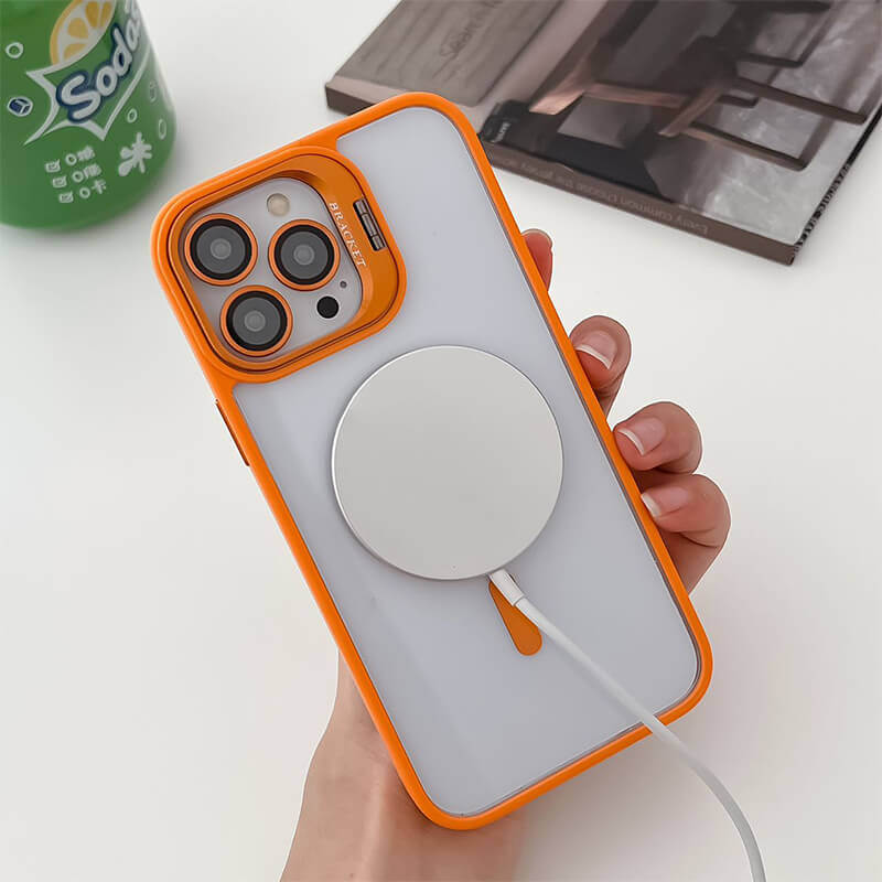 iPhone 13 Lens Stand & Camera Lens Protector transparency MagSafe Phone Case Black