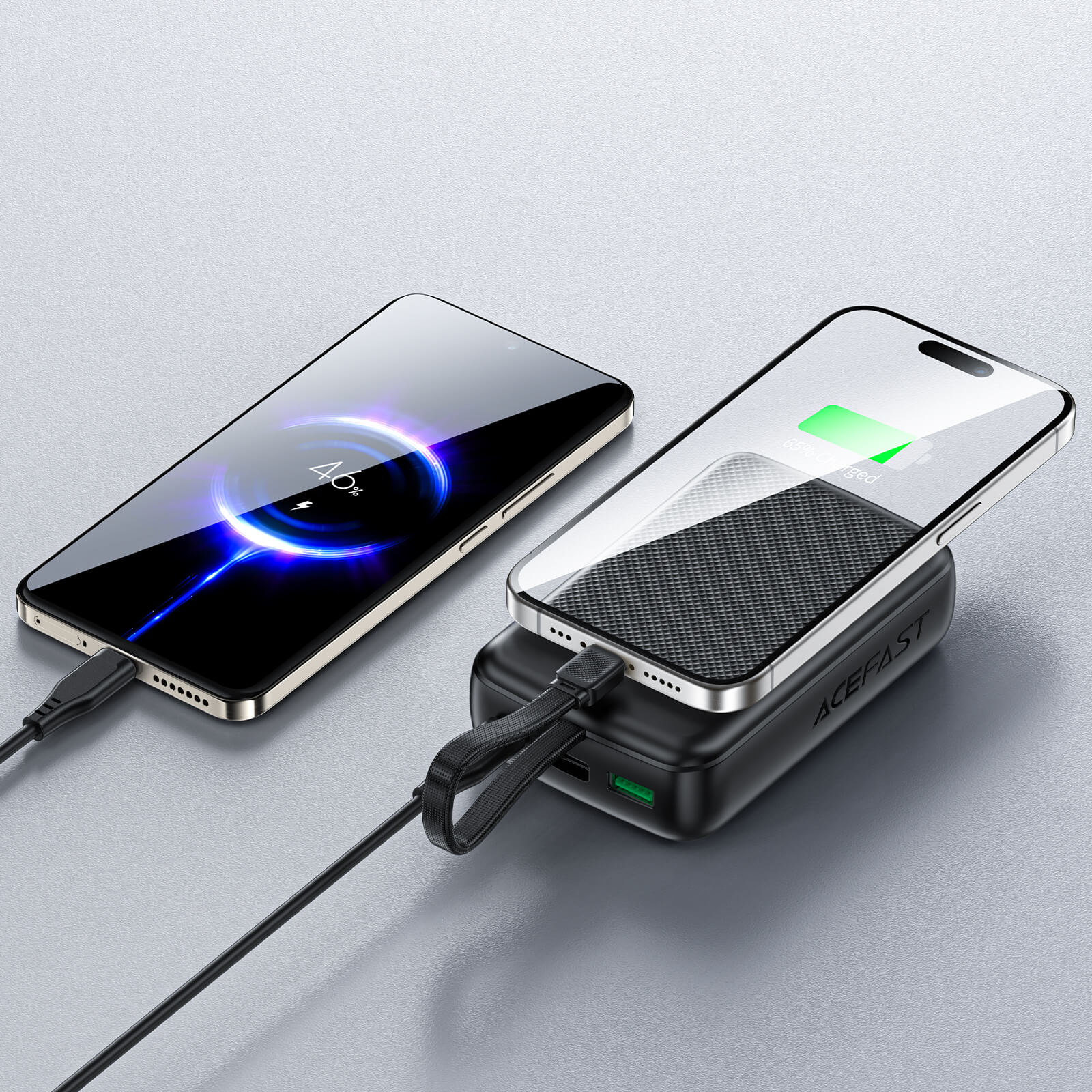 Acefast 20000mAh PD 22.5W Fast Charging Power Bank with Built-in Type-C Cable M14