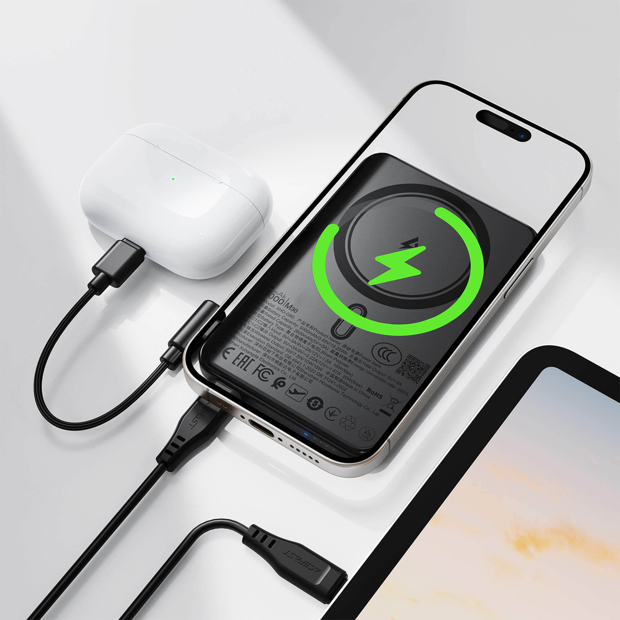 Acefast PD 20W 5000mAh Magnetic Charging Portable Power Bank M30-5000
